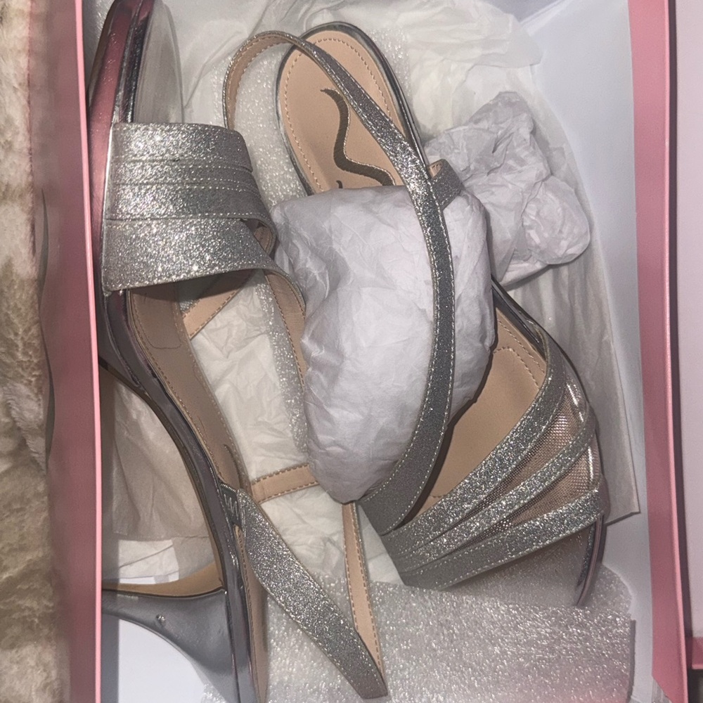 Silver Women's Sandals Heel